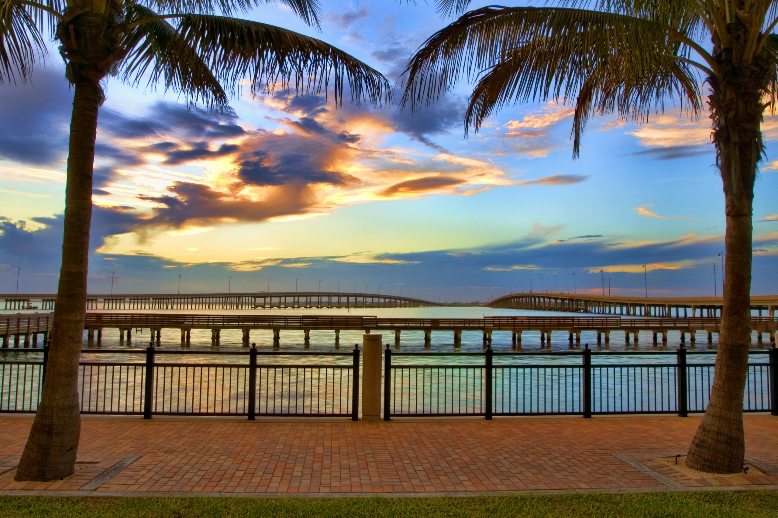 Charlotte County, Florida.  US 41 bridges connecting Punta Gorda and Port Charlotte.